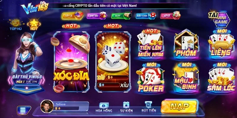 Vin168  trở thành điểm đến nổi bật cho anh em yêu thích game bài